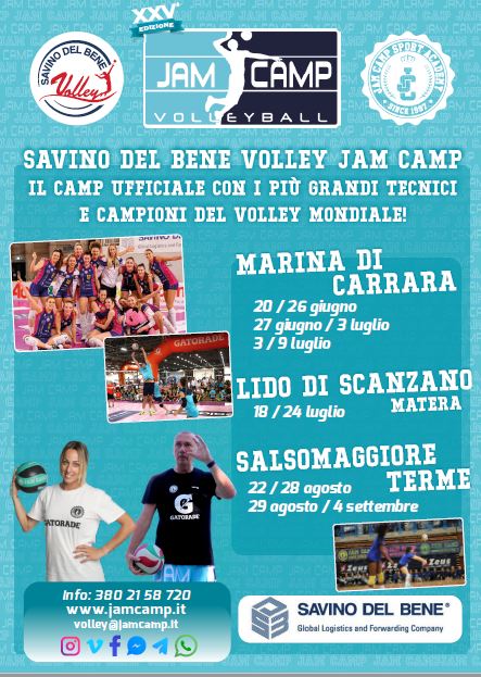 TORNA IL JAM CAMP: PER LA QUARTA STAGIONE CONSECUTIVA SARA’ TARGATO SAVINO DEL BENE SCANDICCI