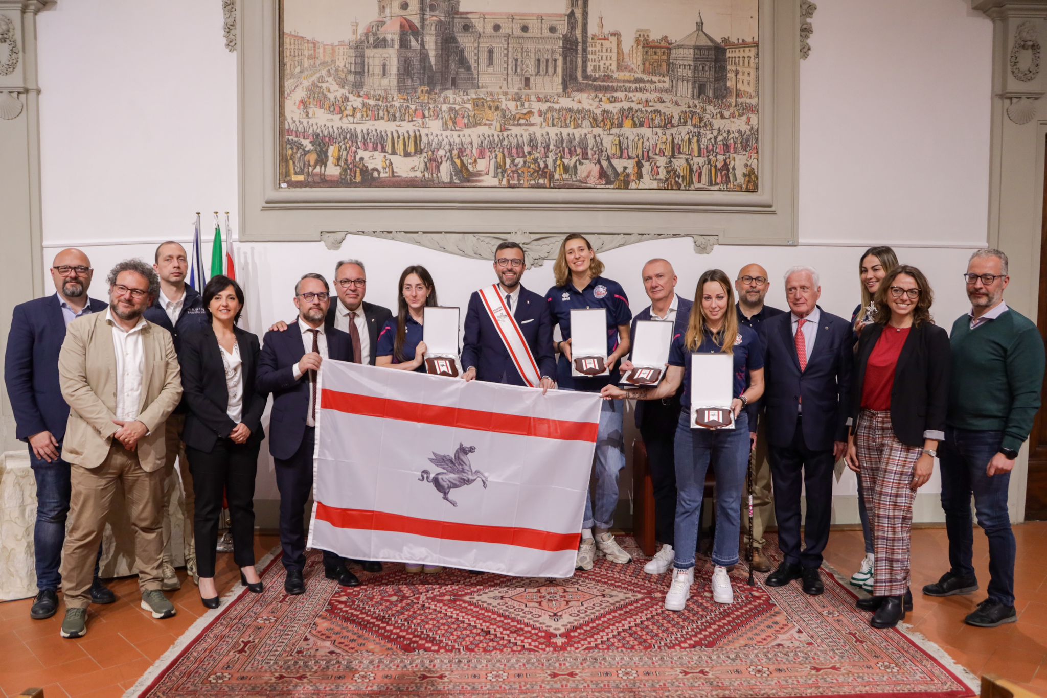 Alla Savino Del Bene Volley il Gonfalone d’Argento! Splendida mattinata in Palazzo del Pegaso!